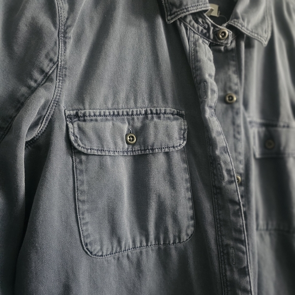 Madewell 100% Cotton Dusty Blue Long sleeve Button-up Shirt - Size Small - Picture 3 of 7